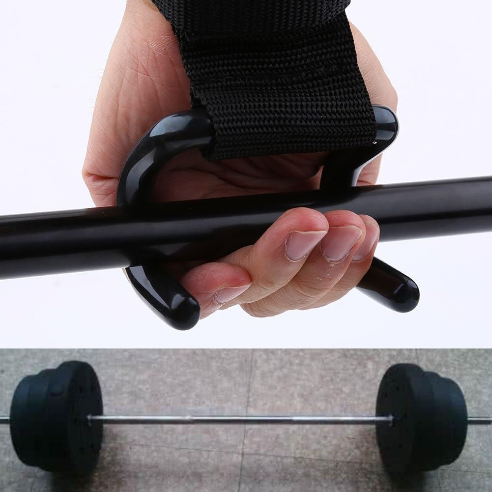 Weight Lifting Rod Hooks Wrist Support (Pair of 1)